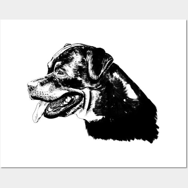 rottweiler portrait Wall Art by VicaVeresk